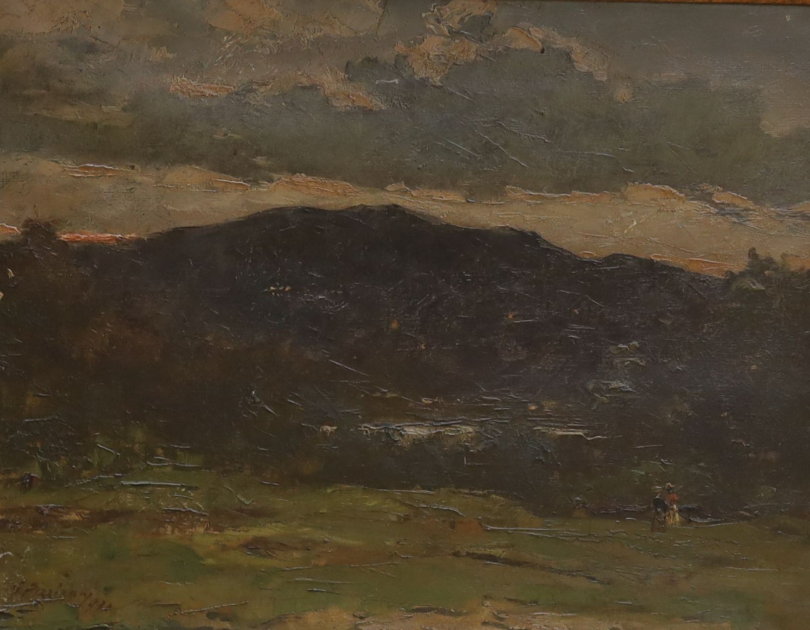 Guglielmo Pizzirani (Italian, 1886-1971), oil on canvas, Mountainous landscape, signed and dated 1921, 39 x 49cm